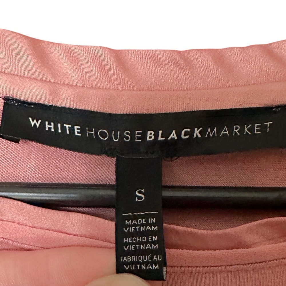 🌸3/$15🌸 WHBM Blush Pink Tee Womens Small Soft Stretchy Feminine Basic Top Tshirt - Picture 4 of 4